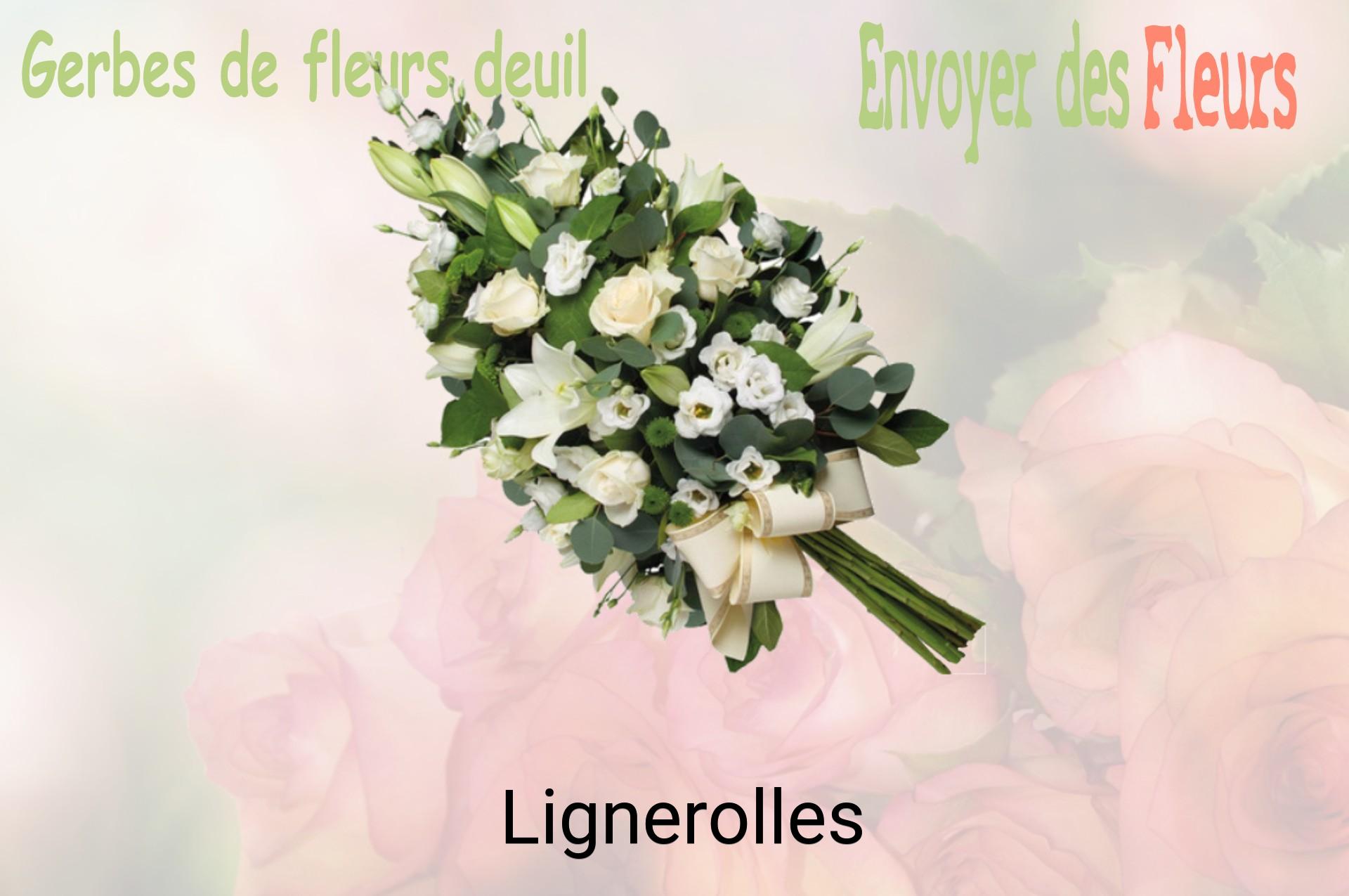 Gerbe de fleurs de deuil livrée à Lignerolles